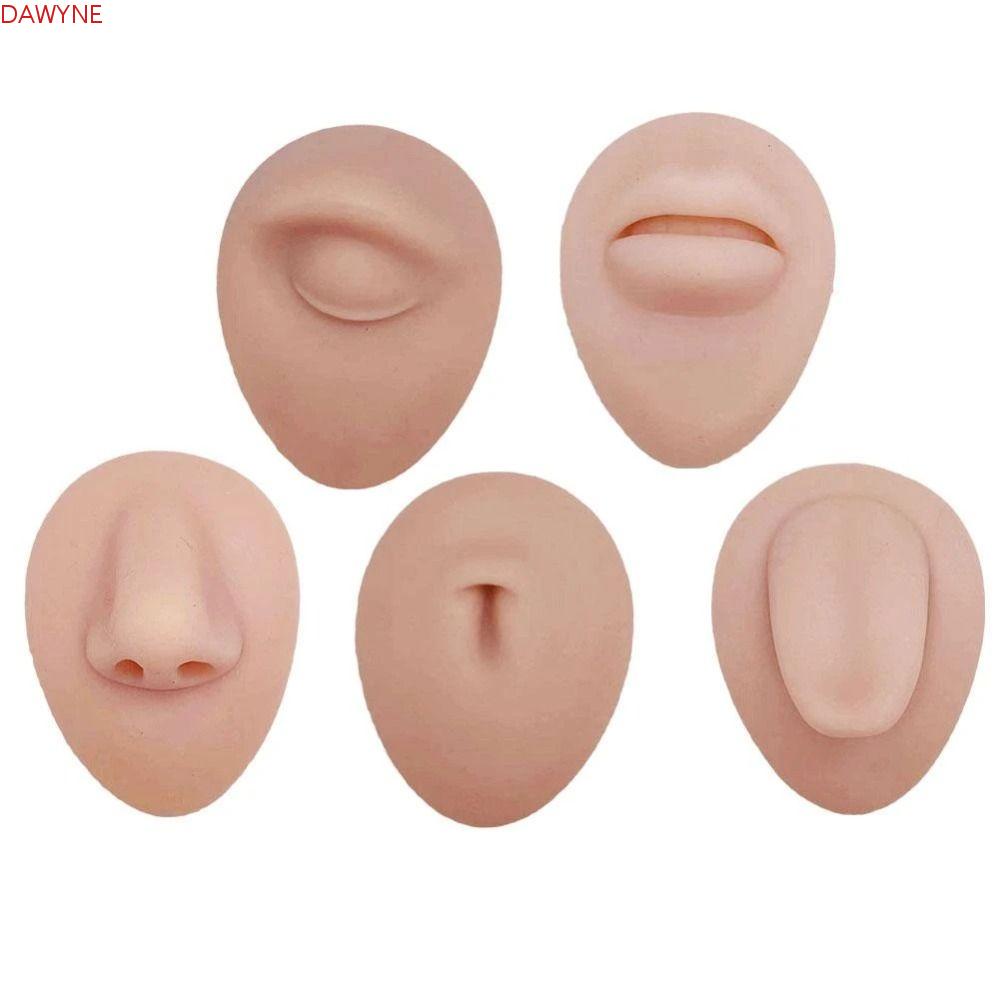 DWAYNE Mô Hình Mặt Người Bằng Silicone Dùng Thực Hành Xỏ Khuyên