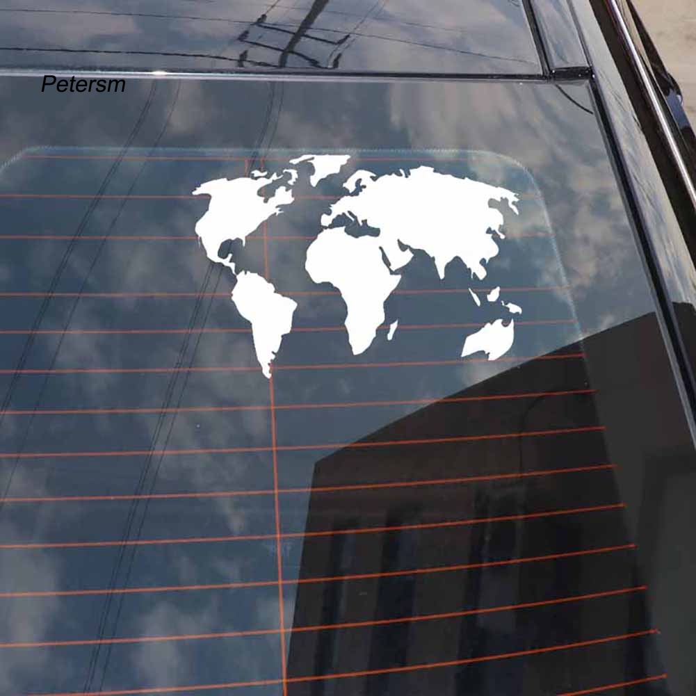 Hình Dán Bản Đồ Thế Giới Trang Trí Xe SUV Phản Quang