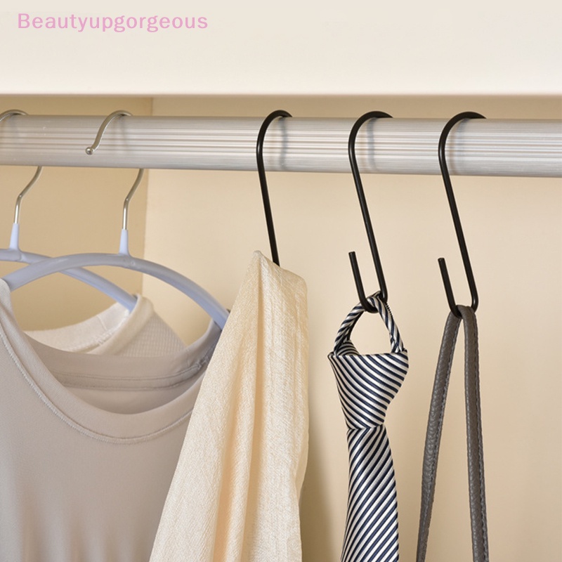 [BeupgorsV] Set 5 Móc Treo Hình Chữ S Màu Đen Bạc Cho Nhà Bếp / Phòng Tắm / Văn Phòng / Túi Xách