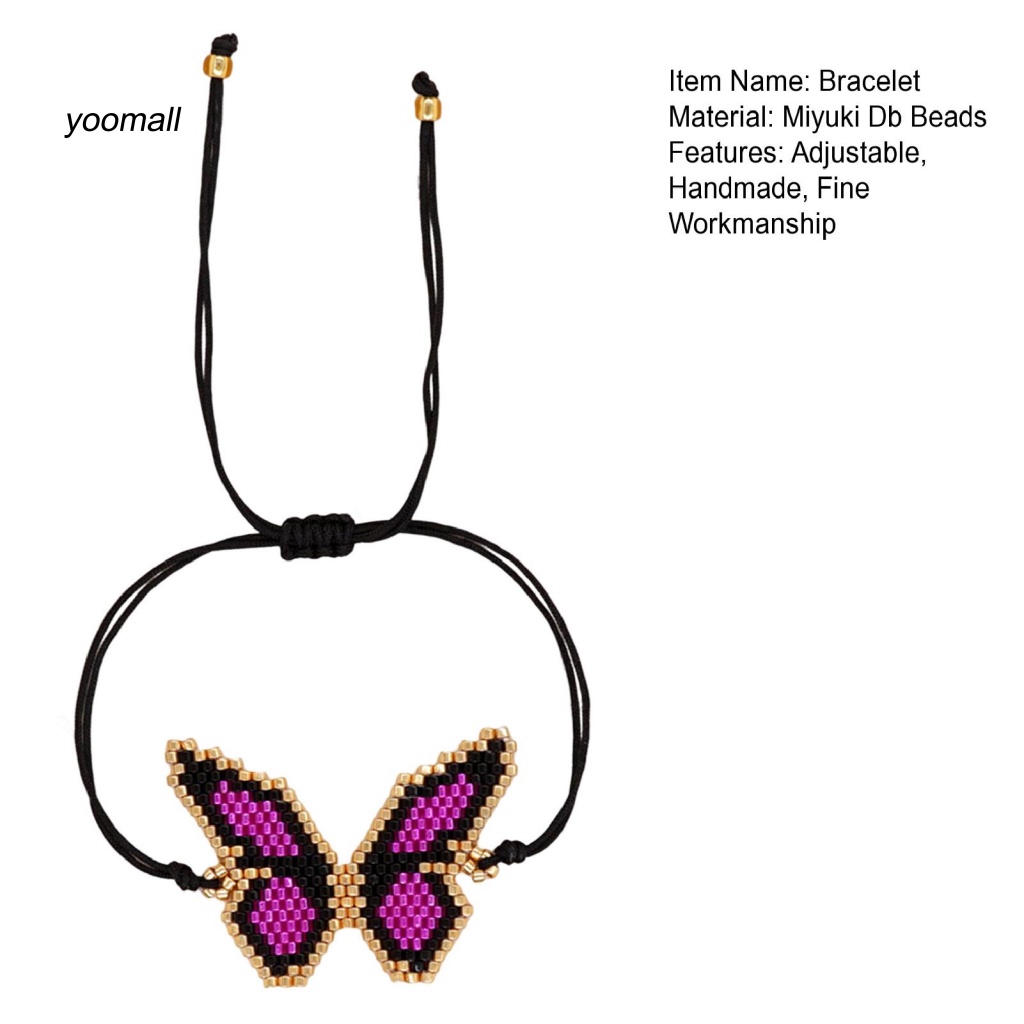 Yo / Vòng Đeo Tay Xỏ Hạt Hình Học Thủ Công Có Thể Điều Chỉnh Trang Trí Tinh Tế Phong Cách Bohemian Dành Cho Nữ