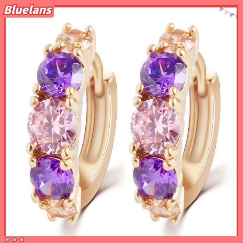 [BLS] Khuyên Tai Dáng Thẳng Đính Đá Zircon Pha Lê Phong Cách Đơn Giản Mới