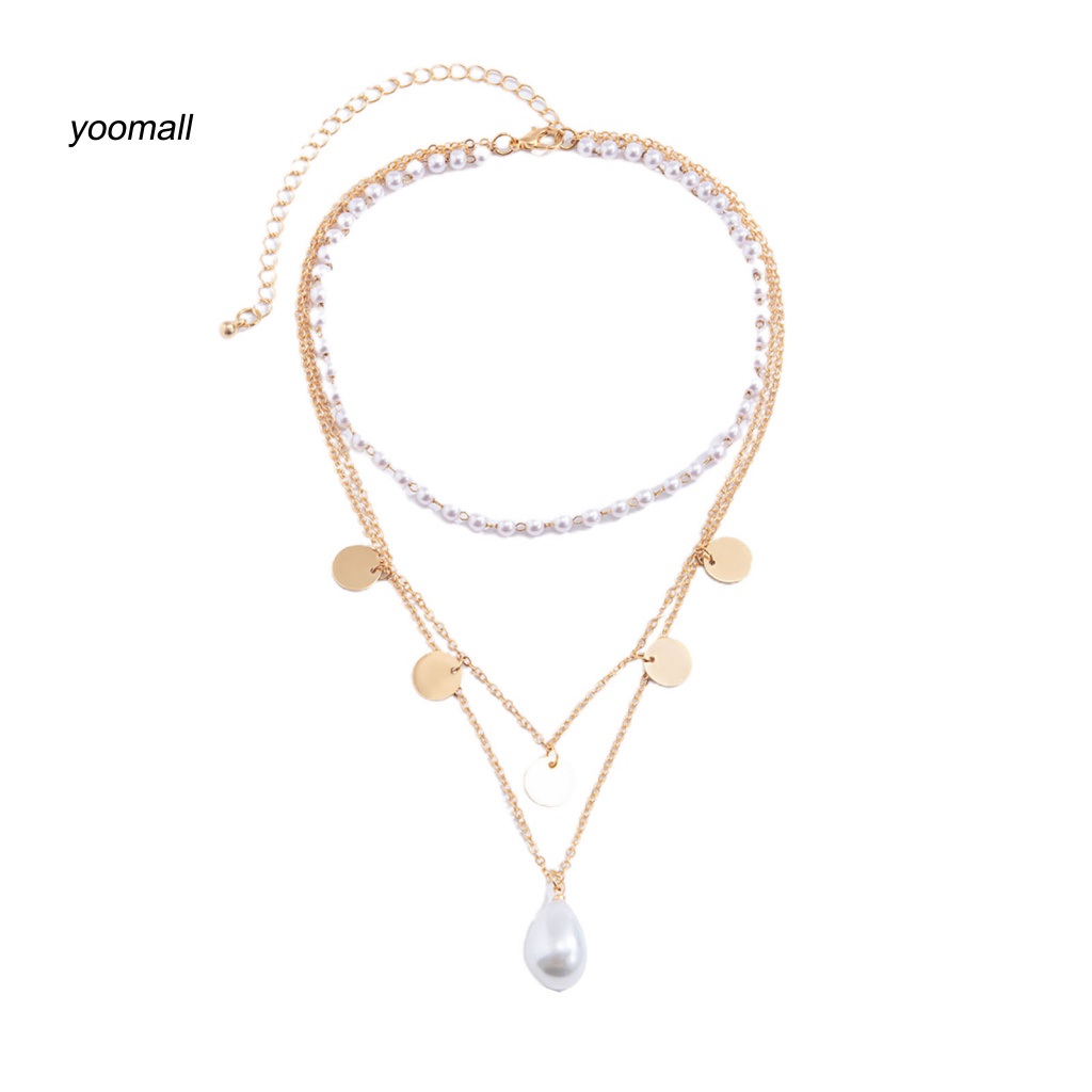 Vòng cổ Nhiều Lớp Đính Ngọc Trai Nhân Tạo Thời Trang Dành Cho Nữ