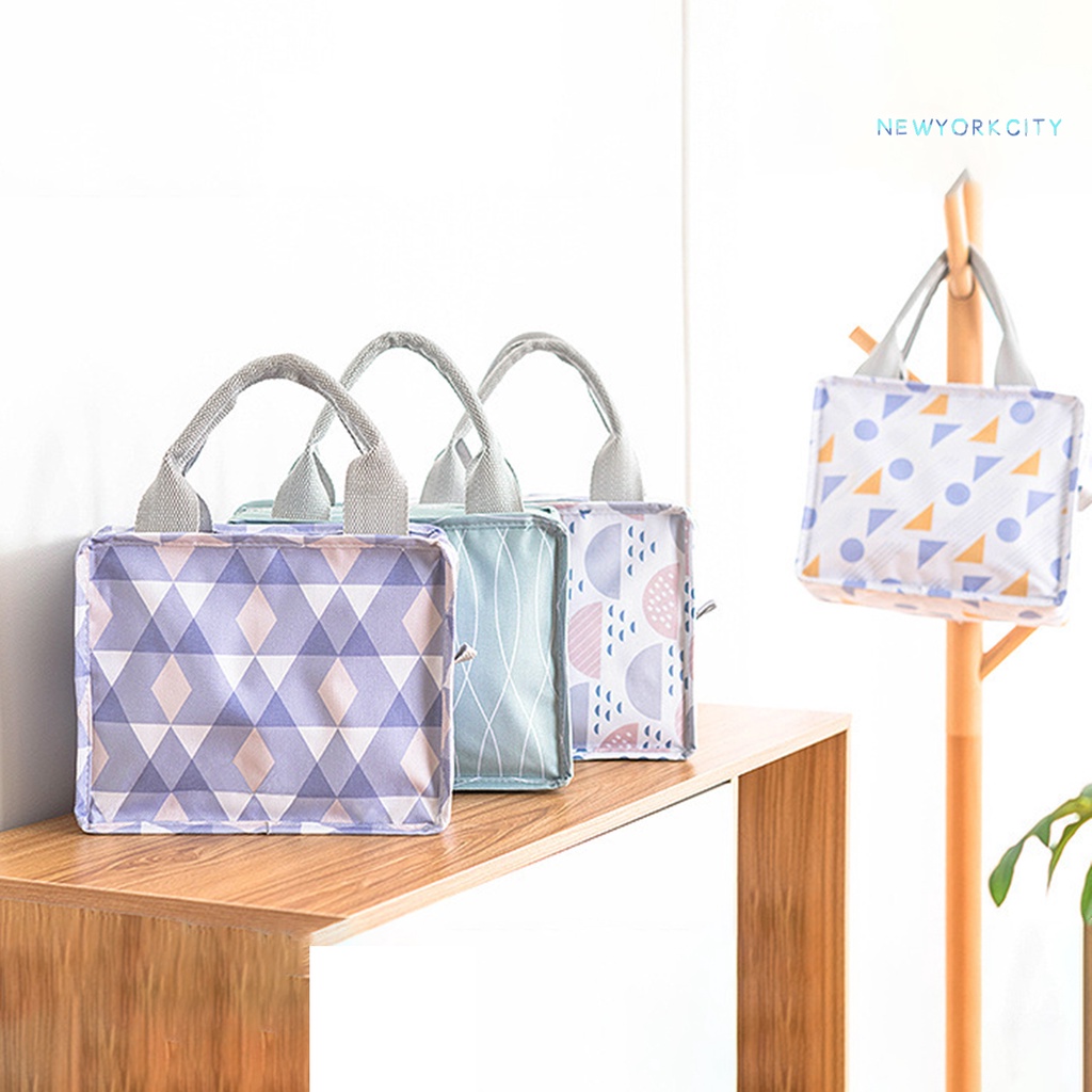 Túi Đựng Cơm Trưa Giữ Nhiệt Cỡ Lớn Bằng Màng Nhôm Chống Thấm Nước Có Khóa Kéo Tiện Dụng Mang Theo Du Lịch Dã Ngoại