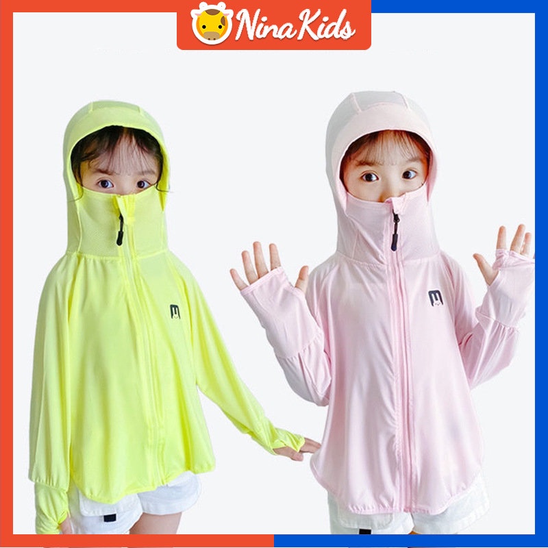 Áo Khoác Chống Nắng Bằng Lụa Lạnh Thoáng Khí Màu Sắc Ngọt Ngào Thời Trang Mùa Hè Cho Bé Gái 1-7 Tuổi