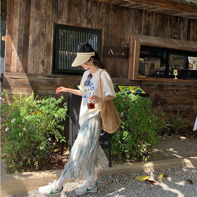 Chân Váy Xếp Li Lưng Cao Thời Trang Hàn Quốc Dành Cho Nữ