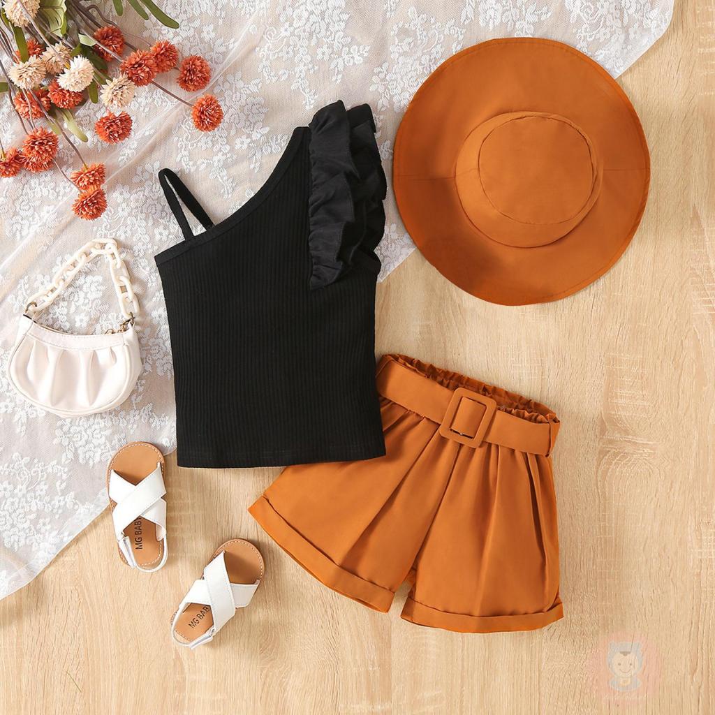 Set Áo Sát Nách + Quần Sọt + Mũ Cho Bé Gái LAA6-Kids