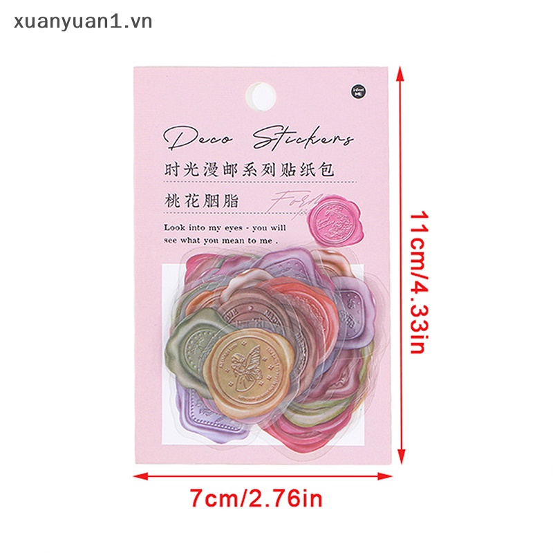 Set 40 Miếng Dán Trang Trí Sổ Tay / Nhật Ký / Album Ảnh Màu Sắc Cổ Điển diy