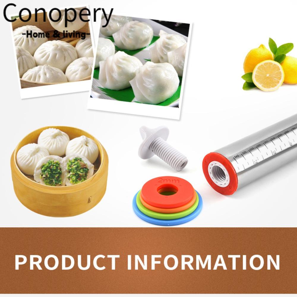 CONOPERY Cây Lăn Bột Làm Bánh Bằng Thép Không Gỉ Với Vòng Dày Dặn Có Thể Đ
