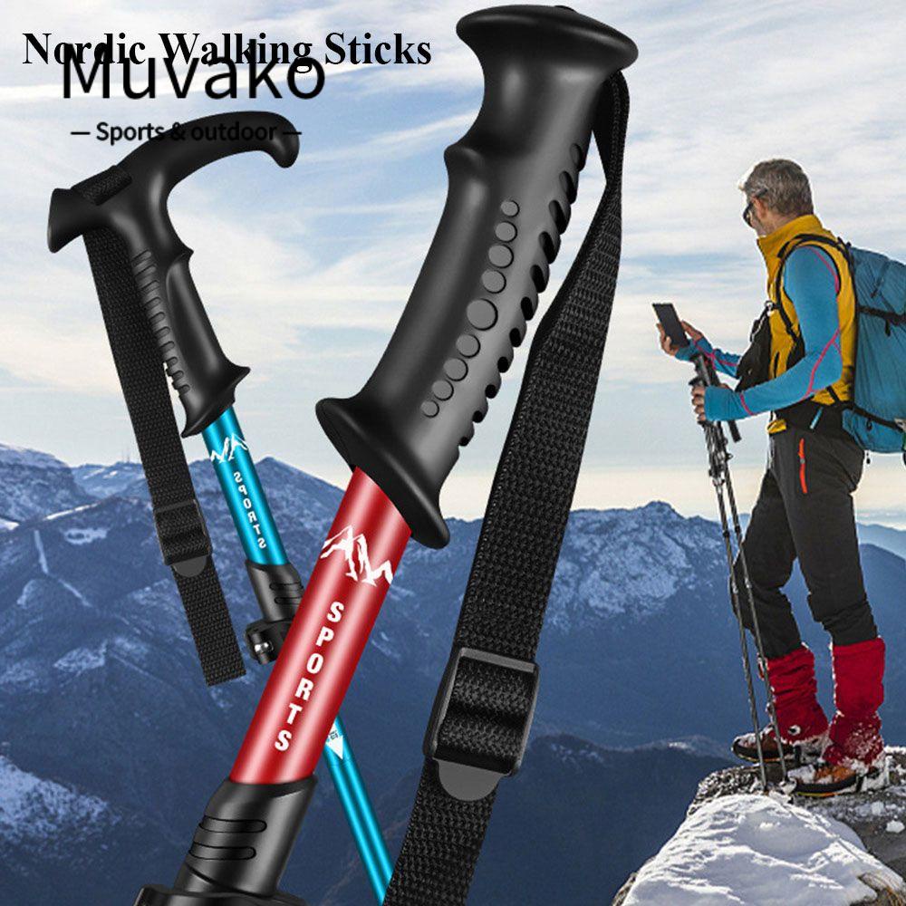 MUVAKO Gậy Đi Bộ Bằng Nhôm Với Tay Cầm ABS Có Thể Gấp Gọn Tiện Dụng