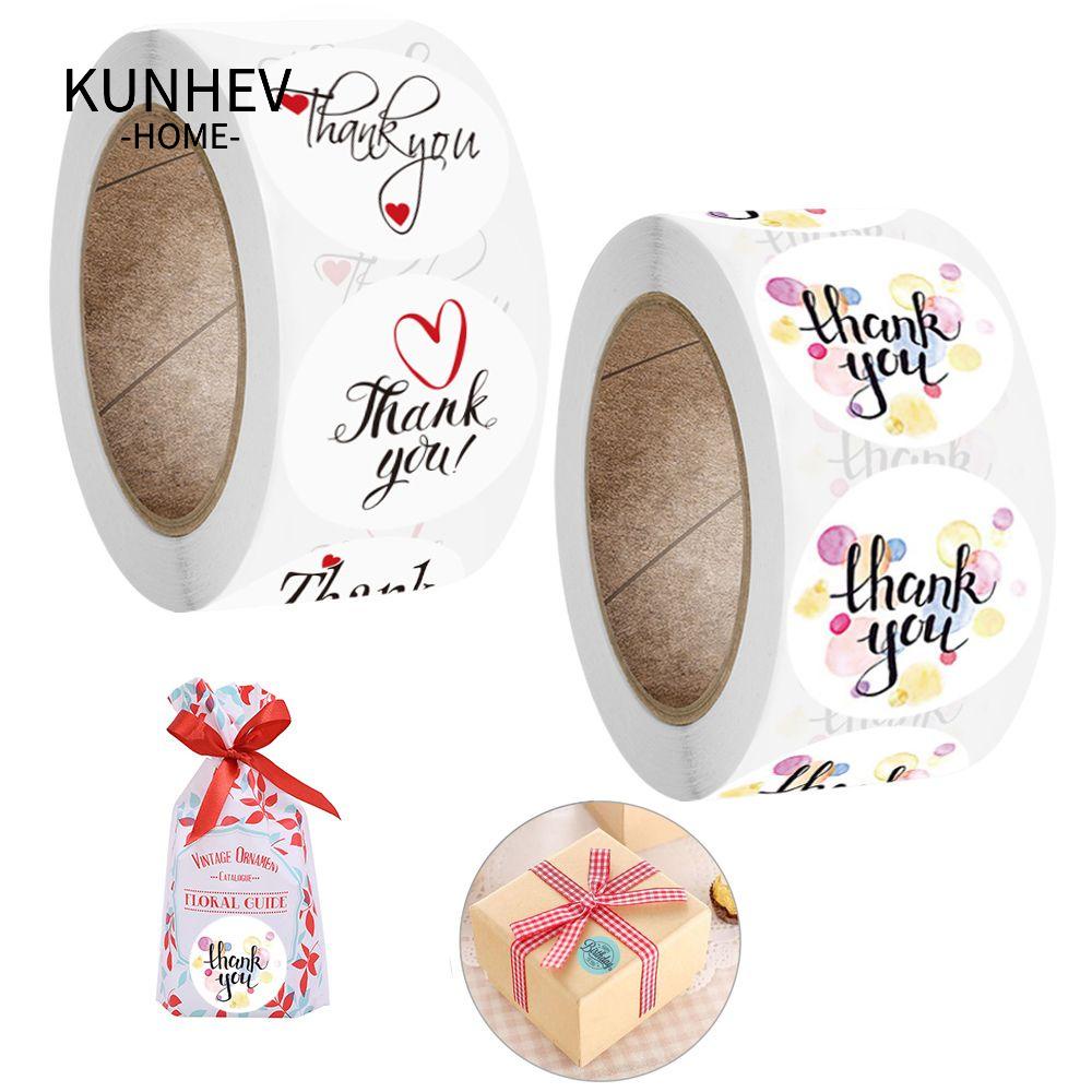 KUNHEV Cuộn 500 Nhãn Dán Trang Trí Sổ Tay / Quà Tặng In Chữ Thank You