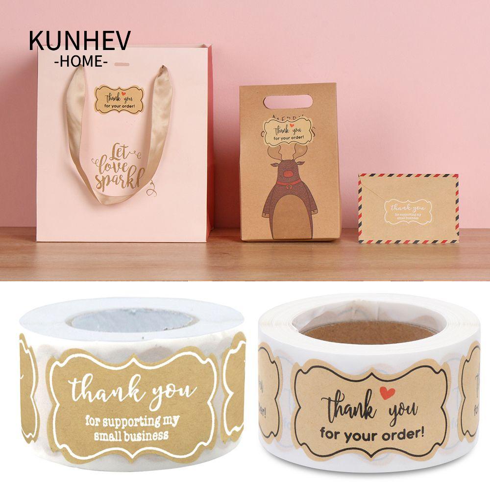 KUNHEV Cuộn 250 Nhãn Dán Trang Trí Quà Tặng Tiệc Cưới In Chữ Thank You