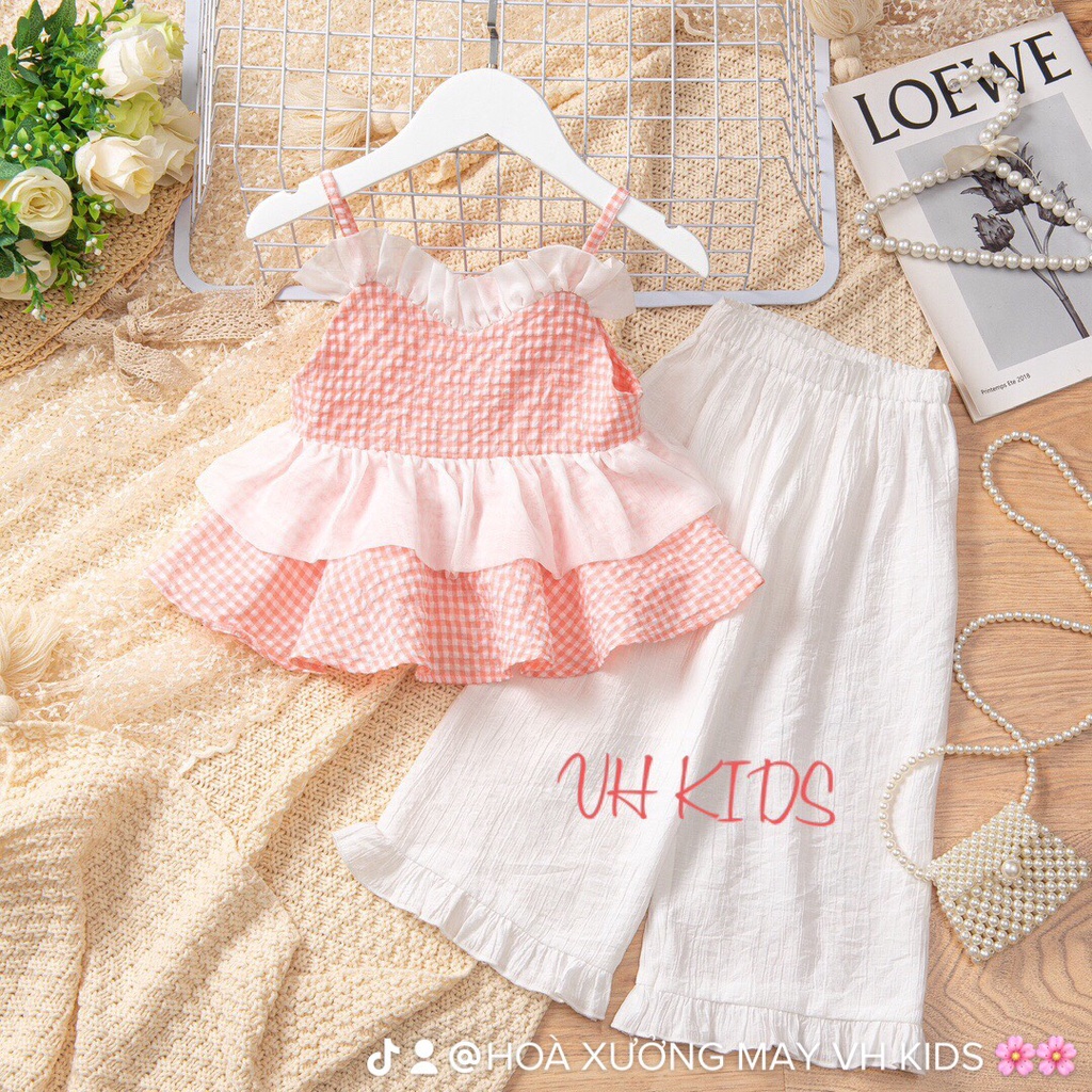 Set 2 dây bé gái chất tơ mềm mát hàng thiết kế cao cấp Kawaii bebe