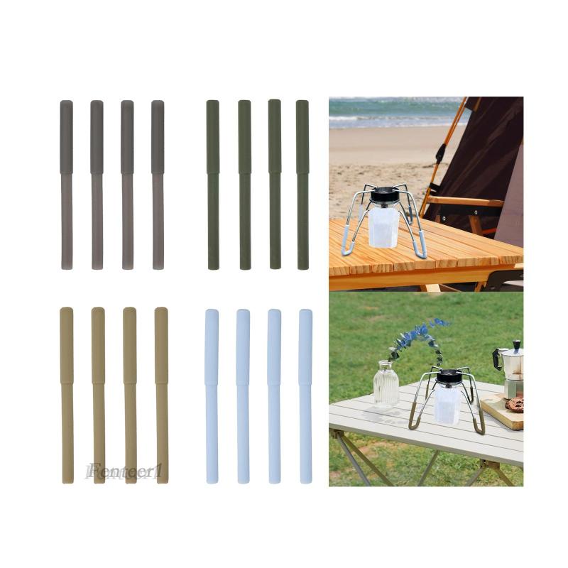 1 [Fenteer1] 4 Ống Silicone Dẻo Cắm Trại Leo Núi BBQ