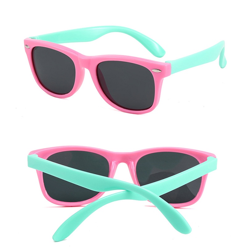 Kính Mát Phân Cực Mặt Tròn Gọng Silicon Dẻo Chống Tia UV400 Thời Trang Cho Bé RYVN