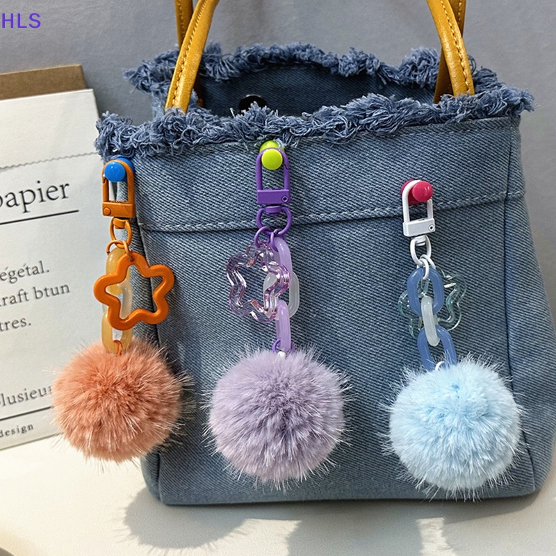 Móc Khóa Cục Bông Nhiều Màu Sắc Dễ Thương Dùng Trang Trí Túi Xách / Tai Nghe