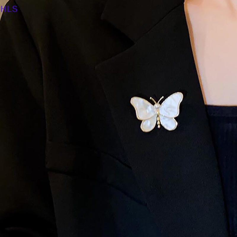 Ghim Cài Áo Hình Bướm Đính Ngọc Trai Màu Sắc Thời Trang Mùa Hè Cho Nữ