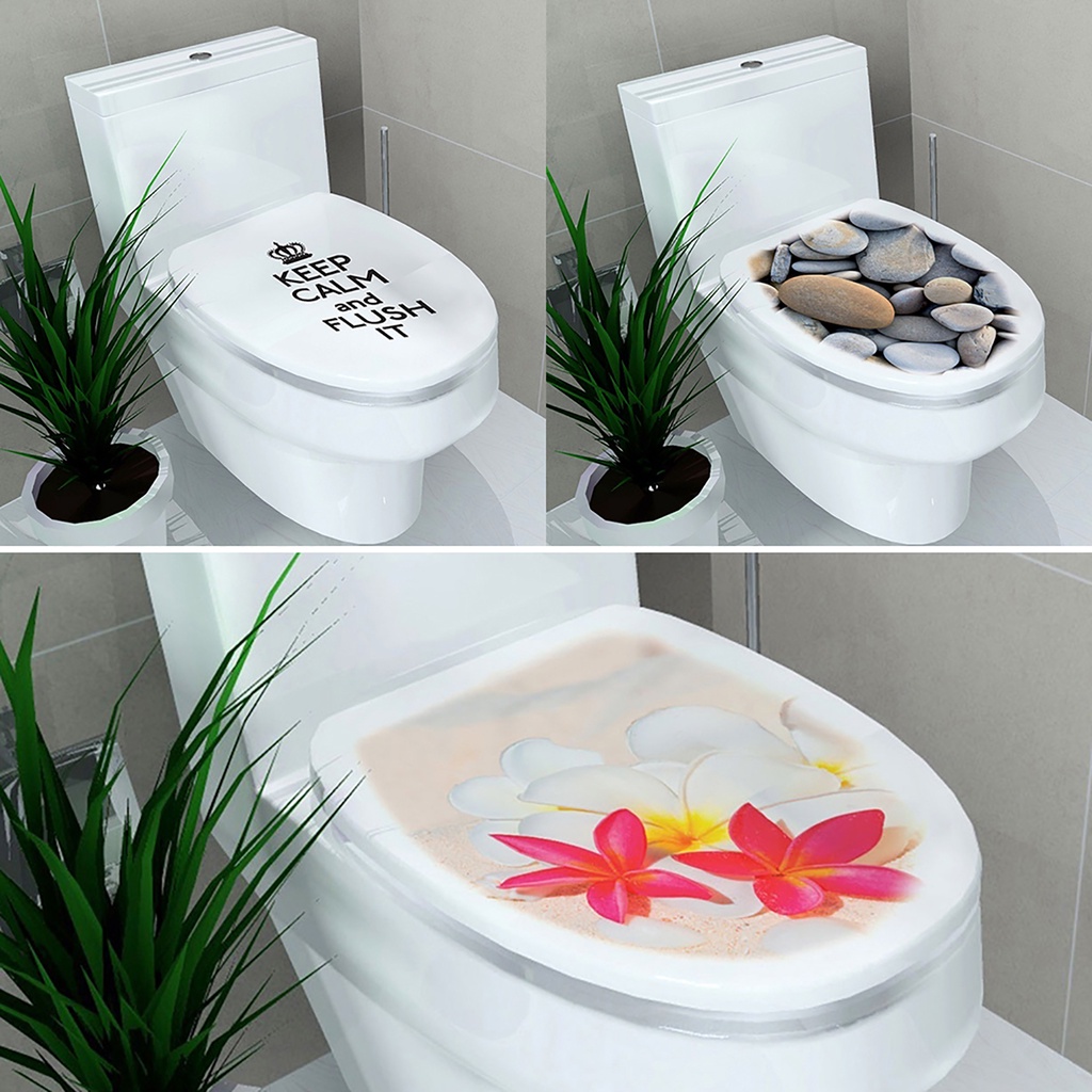 Miếng Dán Trang Trí Toilet Chống Thấm Nước Họa Tiết Hoạt Hình Xinh Xắn