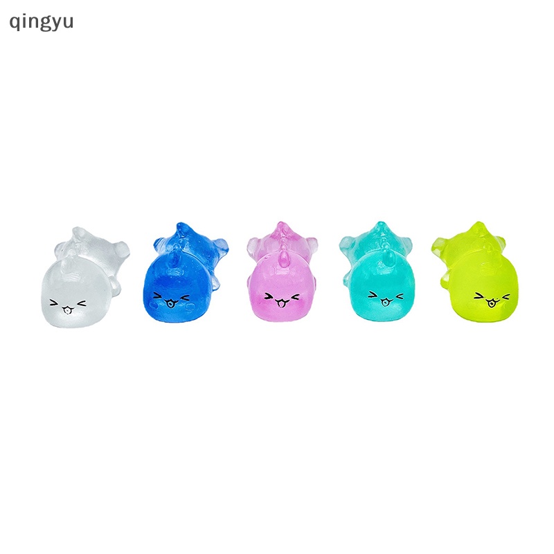 Bộ 2 Móc Khóa Mini Bằng Nhựa Resin Hình Rồng Sữa Dạ Quang DIY