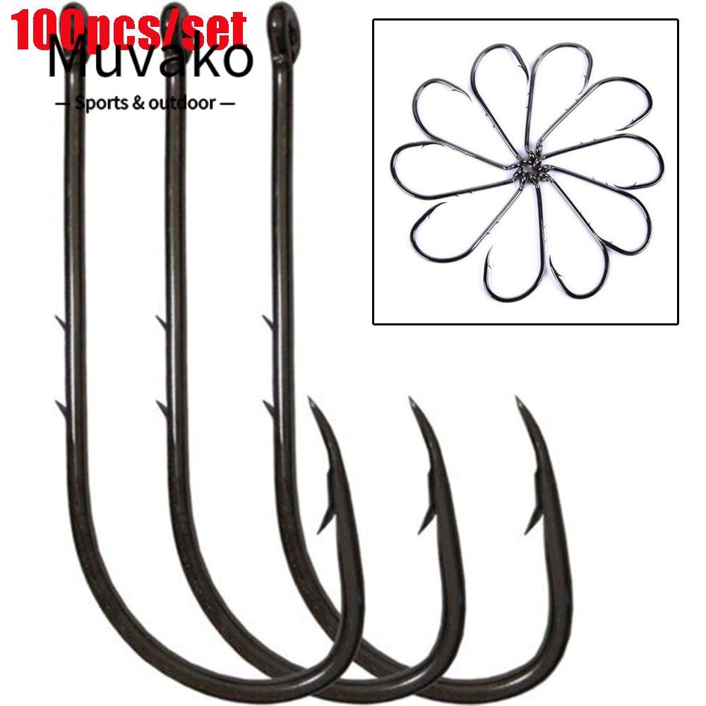 MUVAKO Bộ 100 Móc Câu Cá Chất Lượng Cao