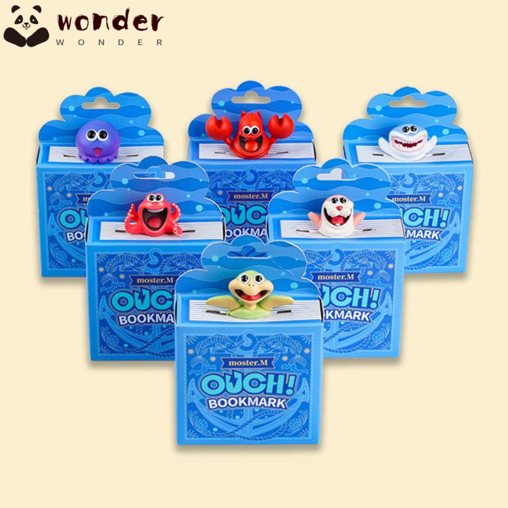 WONDER Thẻ Đánh Dấu Trang Sách Bằng PVC Họa Tiết Hoạt Hình 3D Sáng Tạo