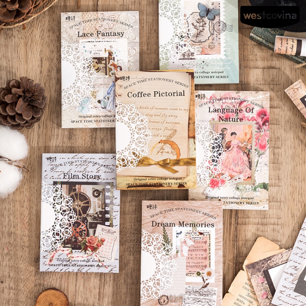 [WSTN] [WSTN]✎Bộ 60 Tấm Giấy Ghi Chú Chống Rách Phong Cách Vintage