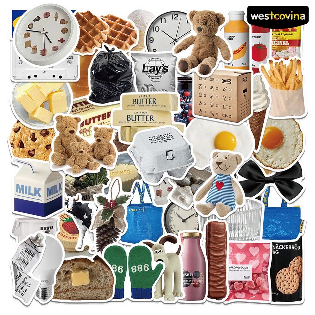 [WSTN]✎Bộ 50 Miếng Dán Họa Tiết Hoạt Hình Bằng PVC Chống Thấm Nước Trang Trí Ván Trượt DIY