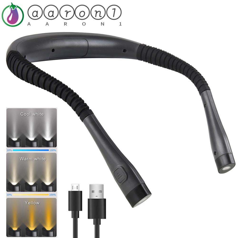 Đèn LED Đeo Cổ AARON1 3 Màu Kèm Sạc USB Tiện Dụng Mang Theo Du Lịch Cắm Trại