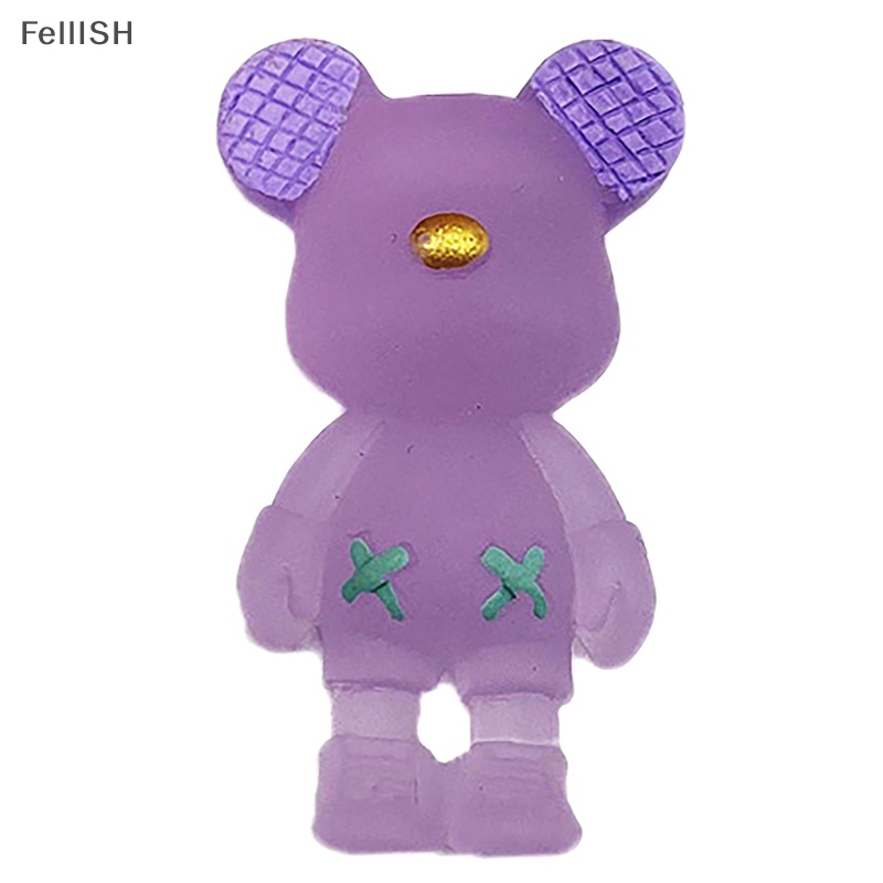 [Felli] Kẹp Tóc Resin Phát Quang Hình Gấu Hoạt Hình DIY Sáng Tạo Phụ Kiện Trang Trí Điện Thoại 439br