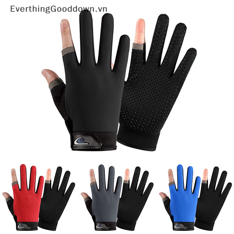 Everthinggooddown Găng Tay Câu Cá Mùa Hè Hai Ngón Chống Nắng Chống Trượt Thoáng Khí Có Thể Chạm Màn Hình Cảm Ứng Cho Nam Và