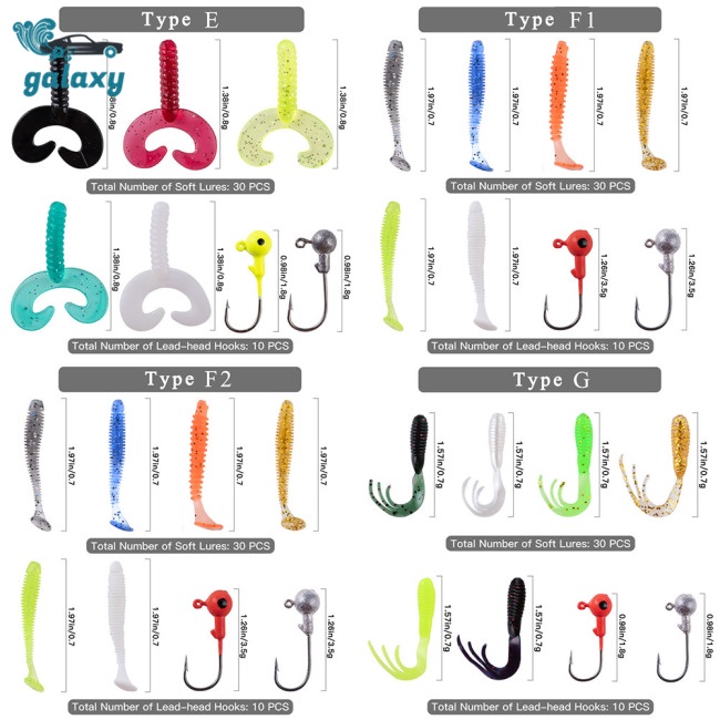 Galaxy Set 40 Mồi Câu Cá 5 Ngăn Trong Suốt Kèm Hộp Đựng