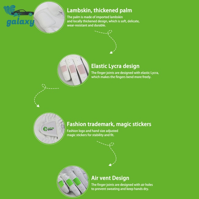 Galaxy 1 Đôi Găng Tay Chơi Golf Có Dây Thun Co Giãn Chống Mài Mòn Thoải Mái Dành Cho Bé Trai Bé Gái