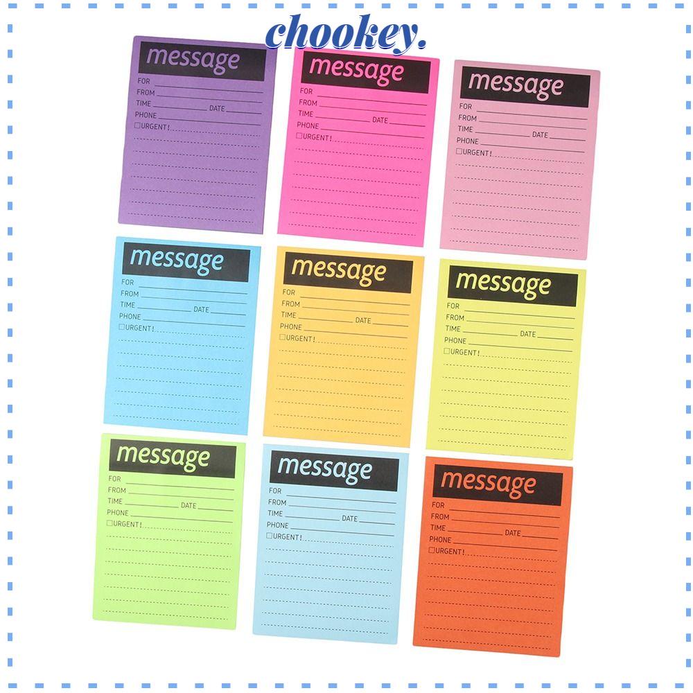 CHOOKEY Set 9 Tấm Giấy Ghi Chú Nhiều Màu Sắc Tiện Lợi Dễ Sử Dụng