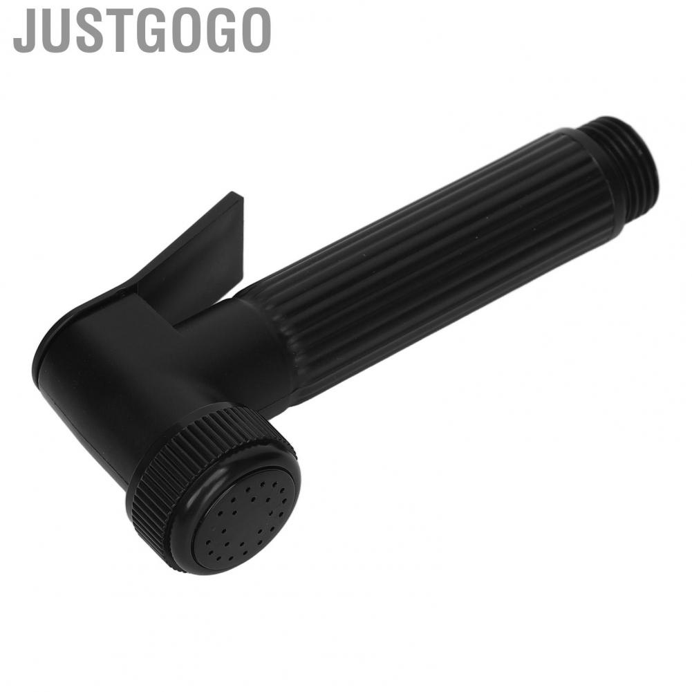 Justgogo Bidet Sprayer Head Supercharging Press Type Handheld for Toilet Black / Silver Hair Barber Salon q