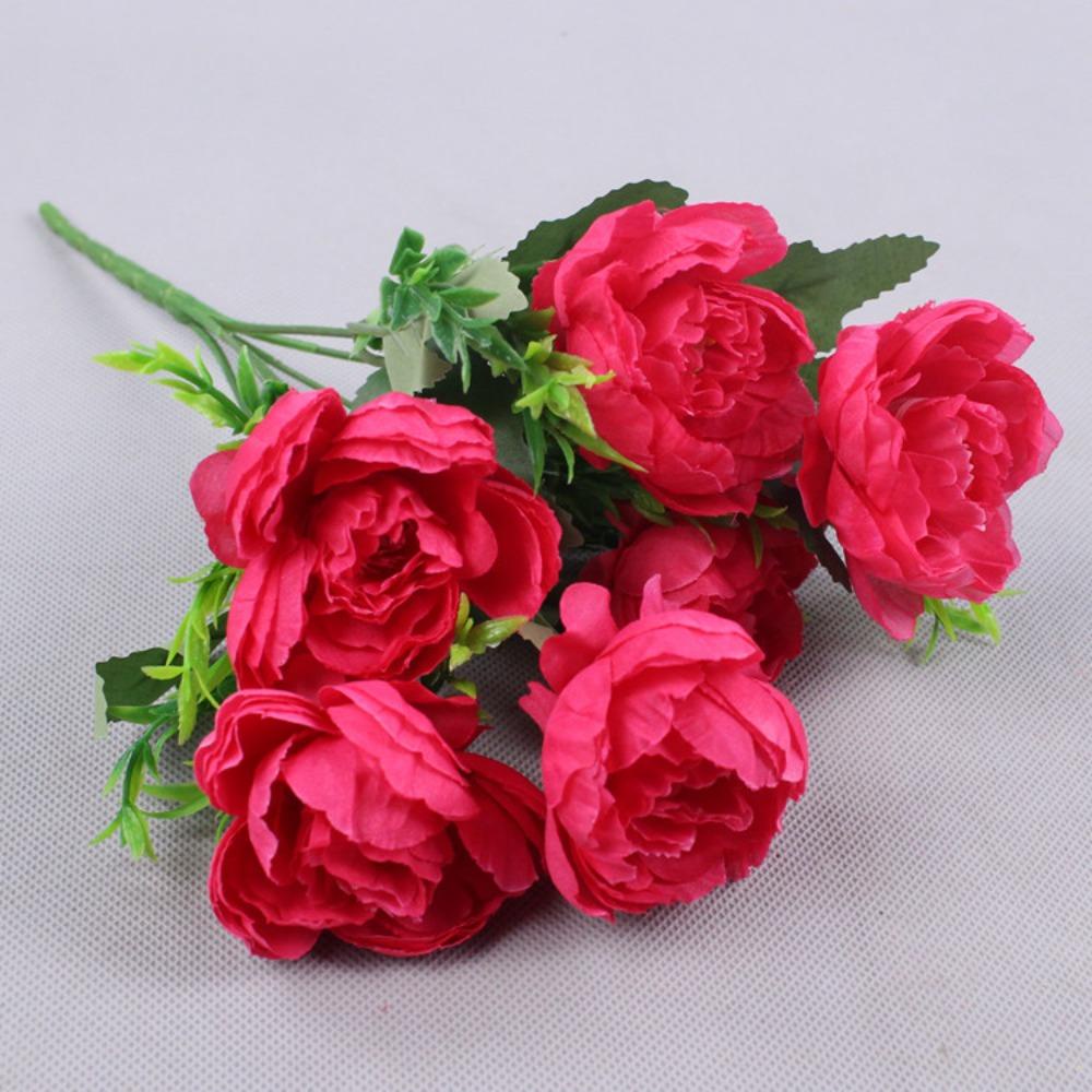 Bó Hoa Mẫu Đơn Giả 6 Bông Bằng Lụa Dùng Trang Trí Tiệc Cưới