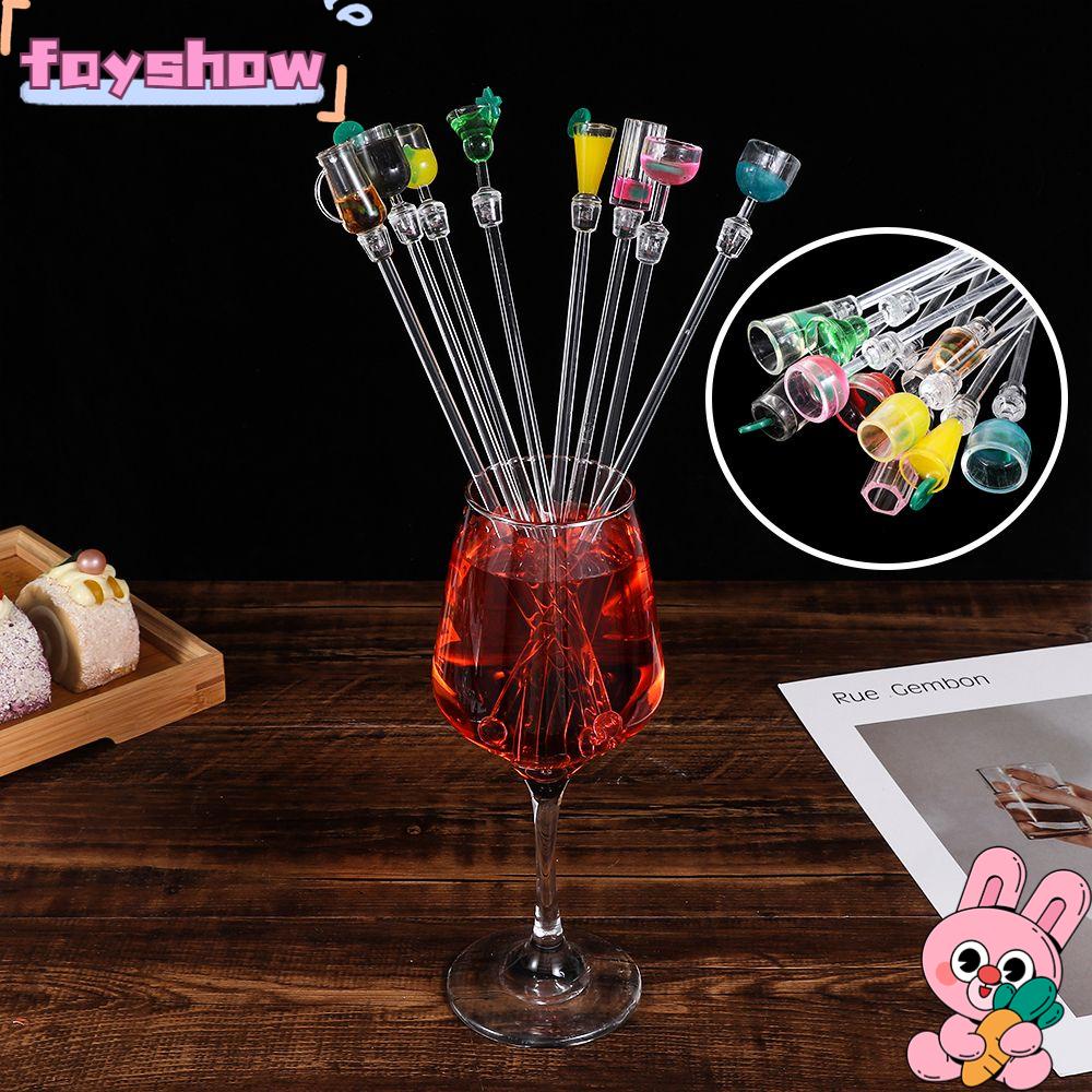 FAY Bộ 10 Cây Khuấy Đồ Uống Bằng Acrylic Nhiều Màu Sắc