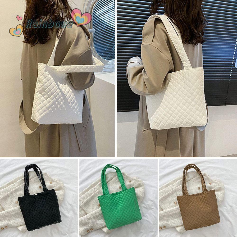 Túi Xách Cỡ Lớn Bằng Nylon Cotton Màu Cầu Vồng Thời Trang Cho Nữ