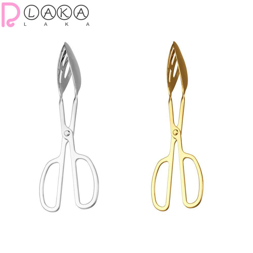 Set 2 Kẹp Gắp Bánh salad Bằng Thép Không Gỉ Màu Vàng / Bạc