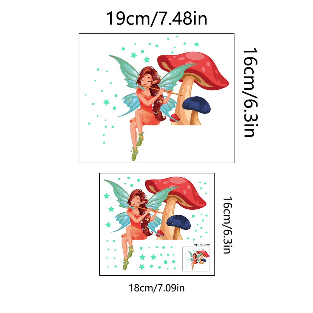 Miếng Dán Công Tắc Hình Nấm Dạ Quang Bằng PVC Tự Dính Trang Trí Nhà Cửa