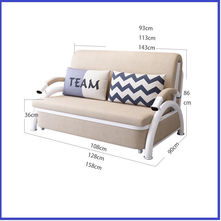 Giường thông minh gấp gọn thành ghế Sofa Topsky Thiết kế Trẻ trung hiện đại Khung sơn tĩnh điện KT 128cmX190cm