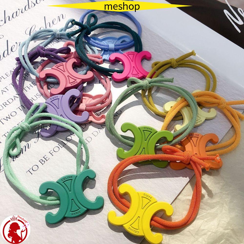 ME Dây Cột Tóc Đuôi Ngựa Co Giãn Màu Kẹo Dễ Thương Giá Đỡ