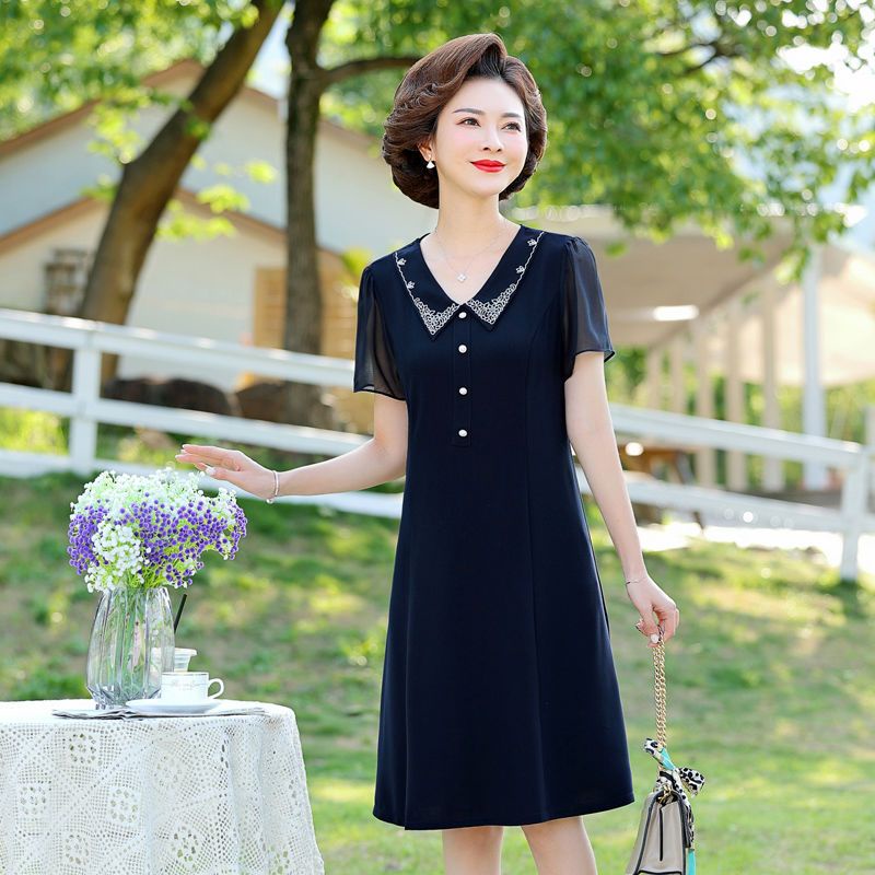 Đầm Chiffon Tay Ngắn Phong Cách Phương Tây Thời Trang Mùa Hè 2022 Mới Mẻ