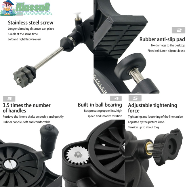 Dụng Cụ Cuốn Dây Câu Cá Tốc Độ Cao Hai Chiều Tùy Chỉnh Tiện Dụng