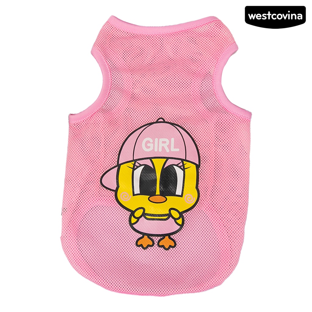 [COD]♞Áo Khoác Bằng Polyester Siêu Mỏng Không Tay Chống Nắng In Họa Tiết Hoạt Hình Cho Thú Cưng