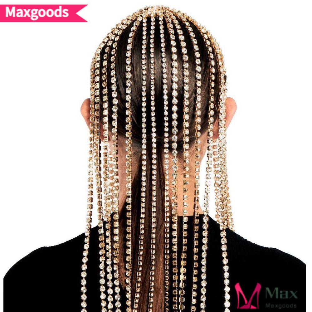 Cài Tóc Dạng Chuỗi Hạt Pha Lê Tua Rua Dài Lãng Mạn Cho Cô Dâu