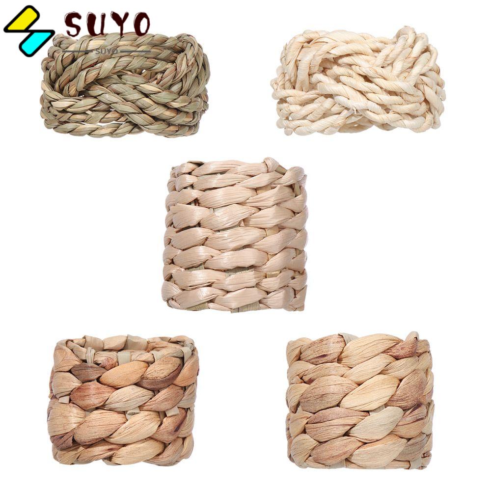 SUYO 1 Vòng Giữ Khăn Ăn Bằng Rơm Tự Nhiên Trang Trí Khách Sạn / Tiệc Giáng Sinh