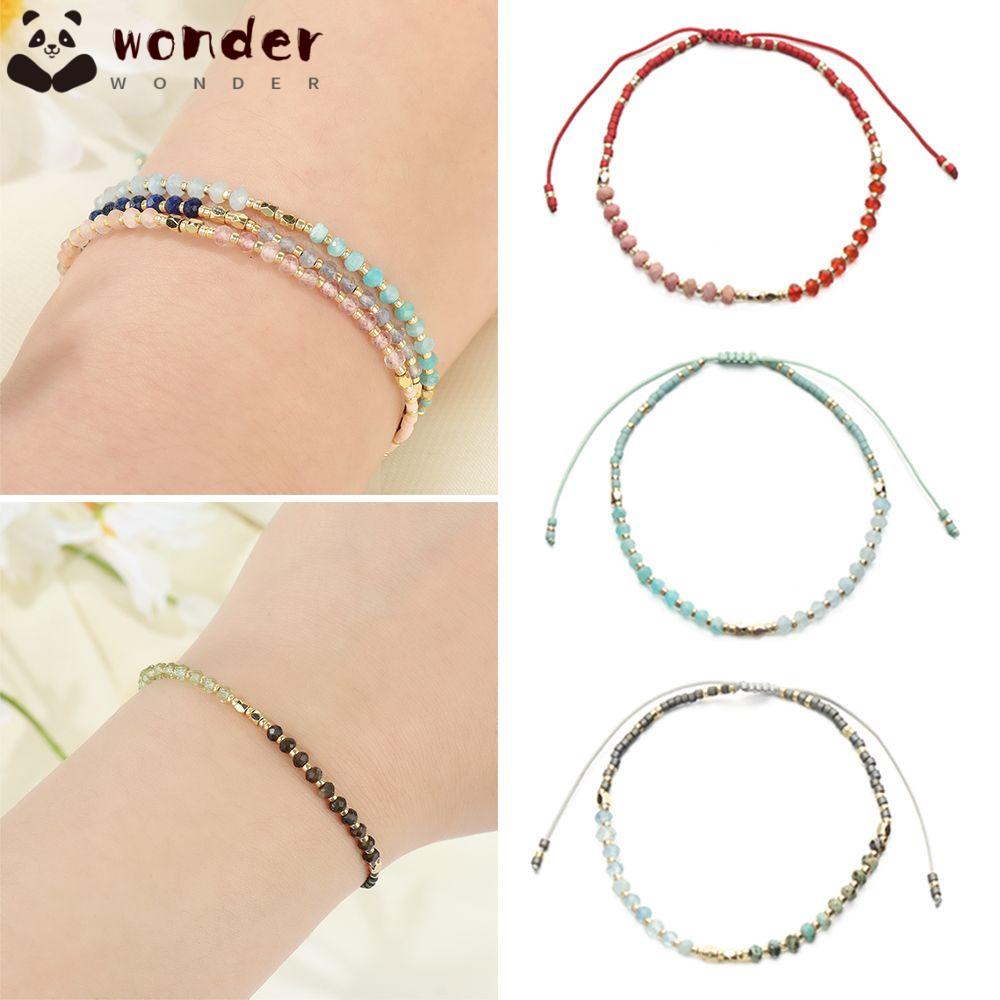 WONDER Vòng Tay Dây Bện Đính Hạt Có Thể Điều Chỉnh