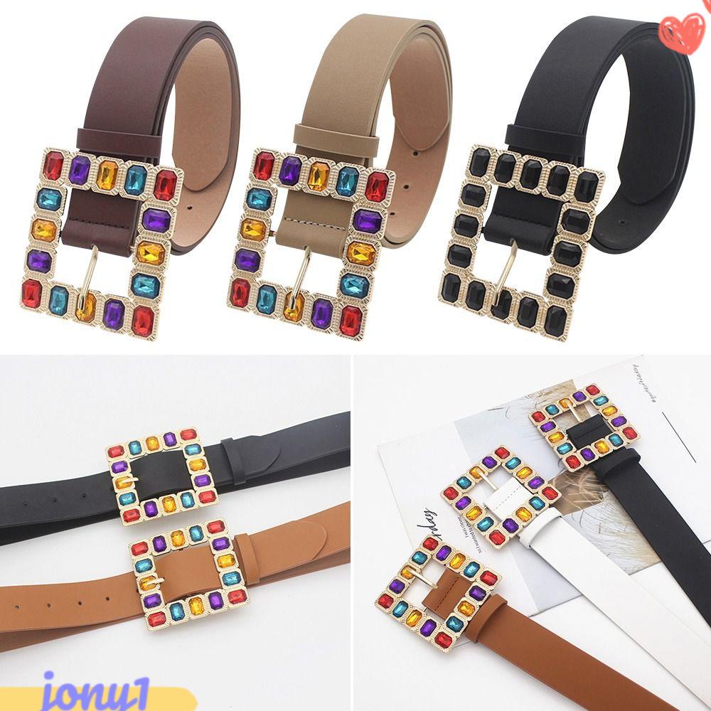 JONYE Thắt Lưng Da Nhiều Màu Sắc Thiết Kế Sang Trọng Cá Tính