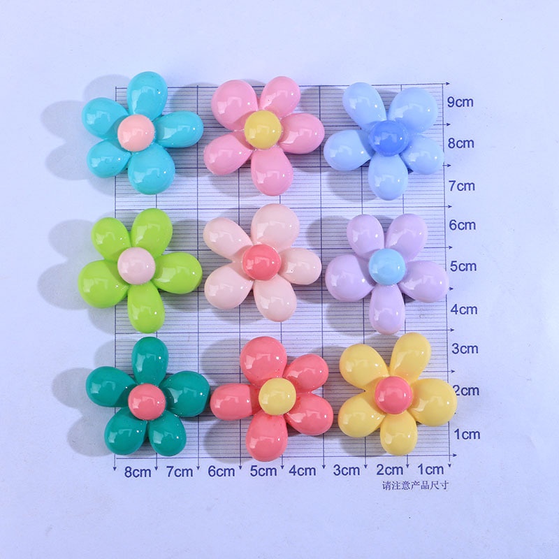 Set 10 Kẹp Tóc Nhựa Hình Hoa Đào / Thỏ Dễ Thương Cho Điện Thoại