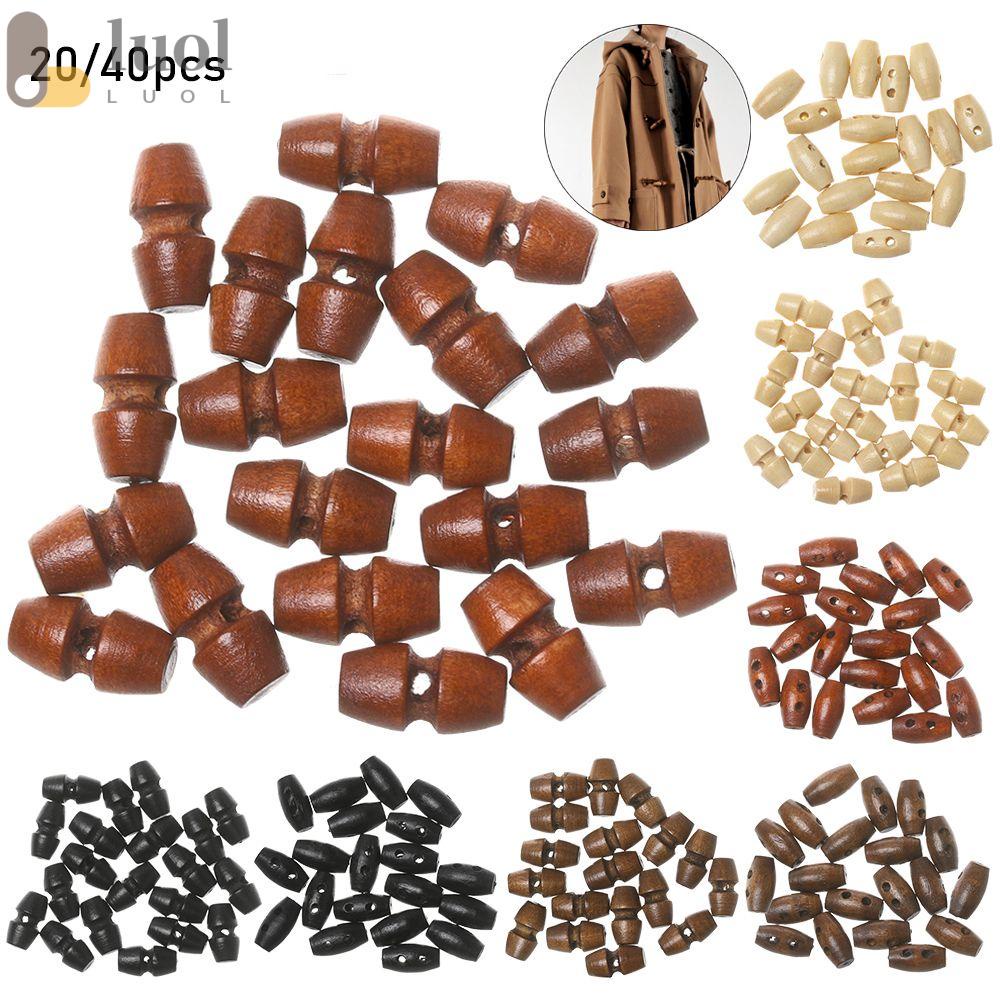 LUOL Set 20 / 40 Nút Gỗ Mini 1 / 6 Làm Đồ Thủ Công