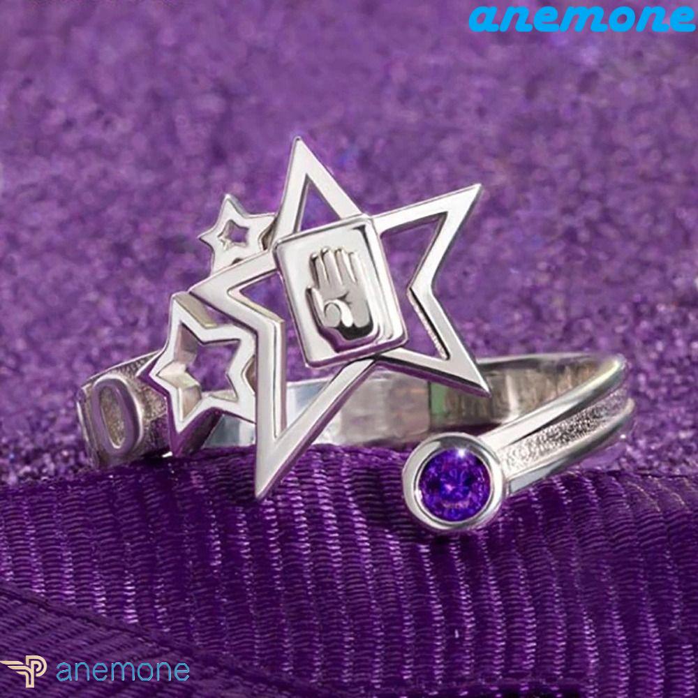 Nhẫn Hợp Kim Hở Hình Ngôi Sao Đính Đá Tinh Xảo Thời Trang Có Thể Điều Chỉnh Làm Quà Tặng Sinh Nhật Cho Bạn Gái